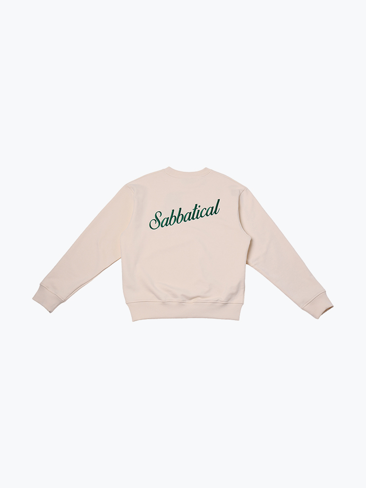 Sabbatical – Sabbatical - Script Logo Crewneck  Vanilla Green - Truien - Heren – Groen – Truien
