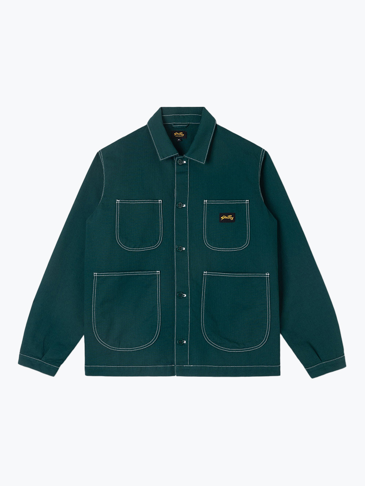 Stan Ray – Stan Ray - Coverall Jacket Botanical Green Bedford - Jassen - Heren – Groen – Jassen