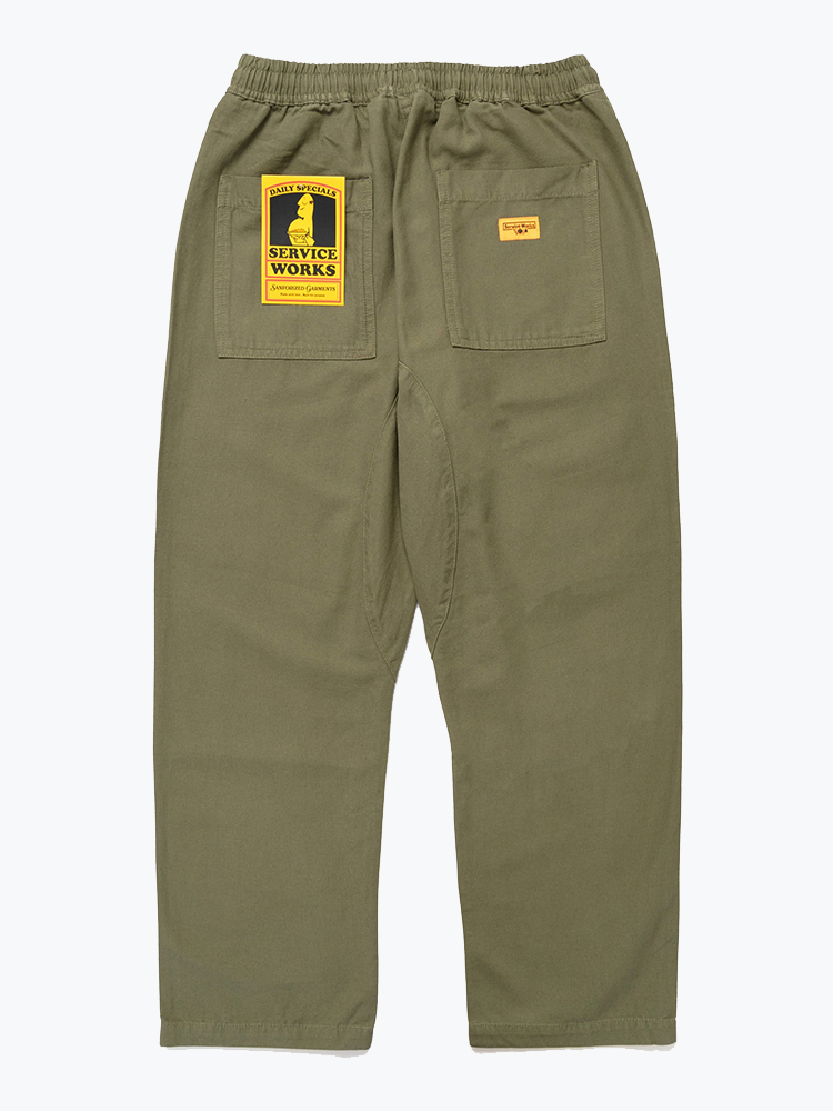 Service Works – Service Works - Classic Chef Pants Olive - Broeken - Heren – Groen – Broeken