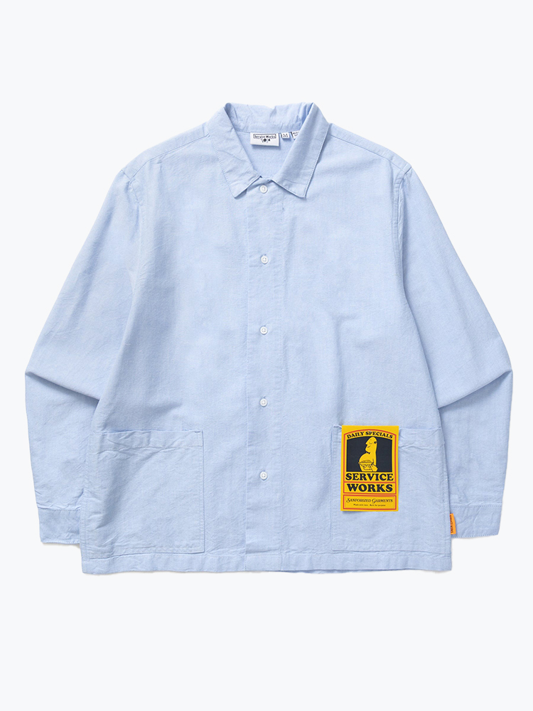 Service Works – Service Works - Waiter Shirt Oxford Blue - Overhemden - Heren – Blauw – Overhemden