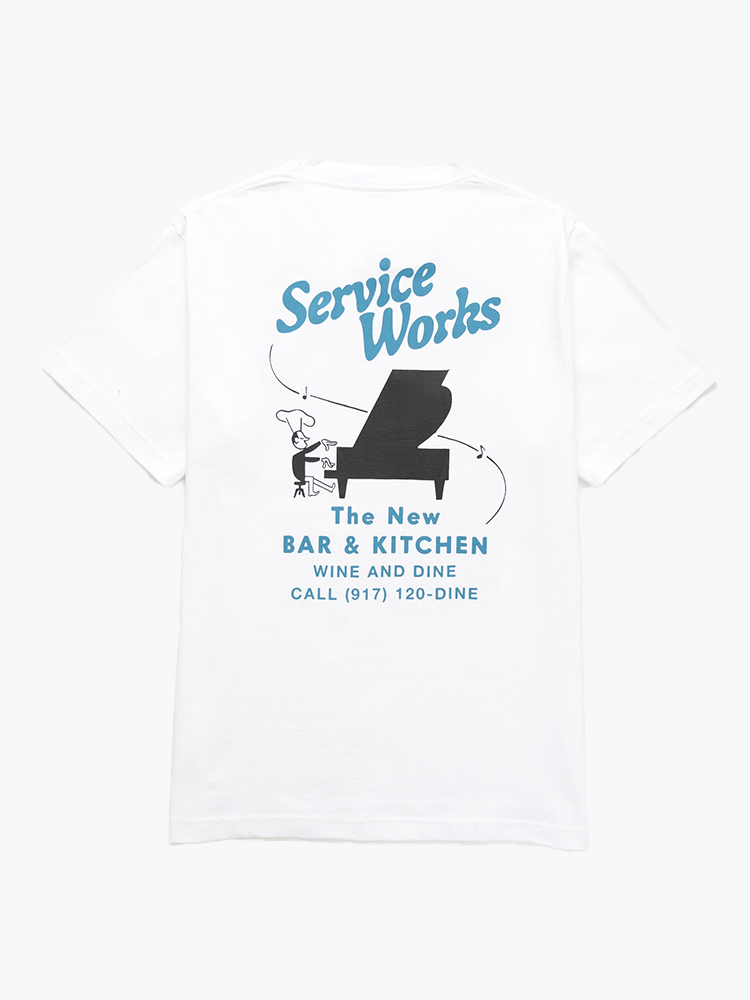 Service Works – Service Works - Bar + Kitchen Tee White - T-Shirts - Heren – Wit – T-Shirts