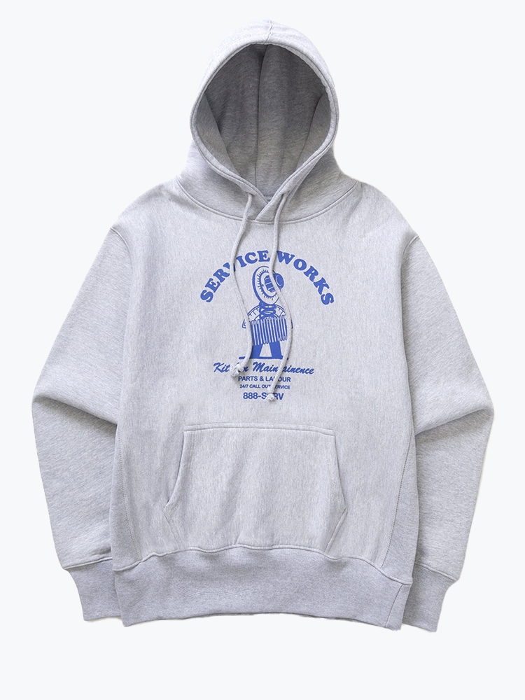 Service Works – Service Works - Maintenance Hoodie Heather Grey - Truien - Heren – Grijs – Truien