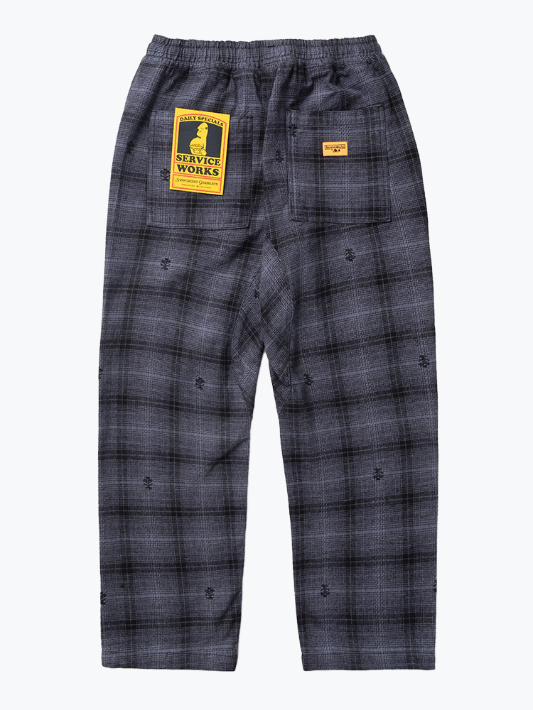 Service Works – Service Works - Thistle Plaid Chef Pants Black - Broeken - Heren – Zwart – Broeken