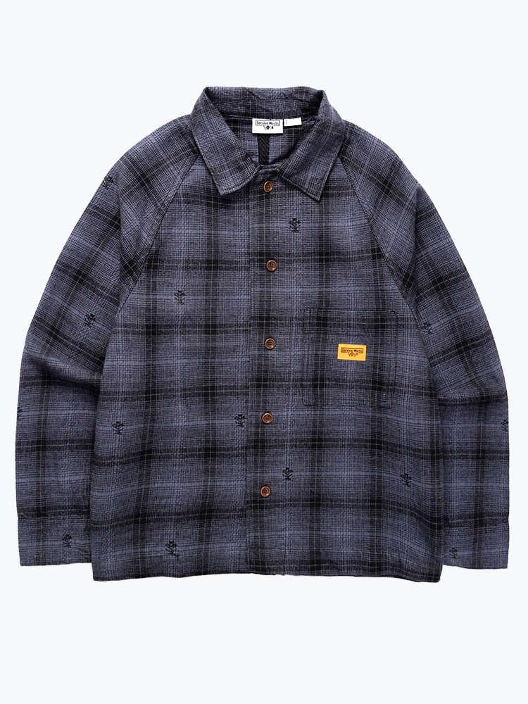 Service Works – Service Works - Thistle Plaid FOH Jacket  Black - Overhemden - Heren – Zwart – Overhemden