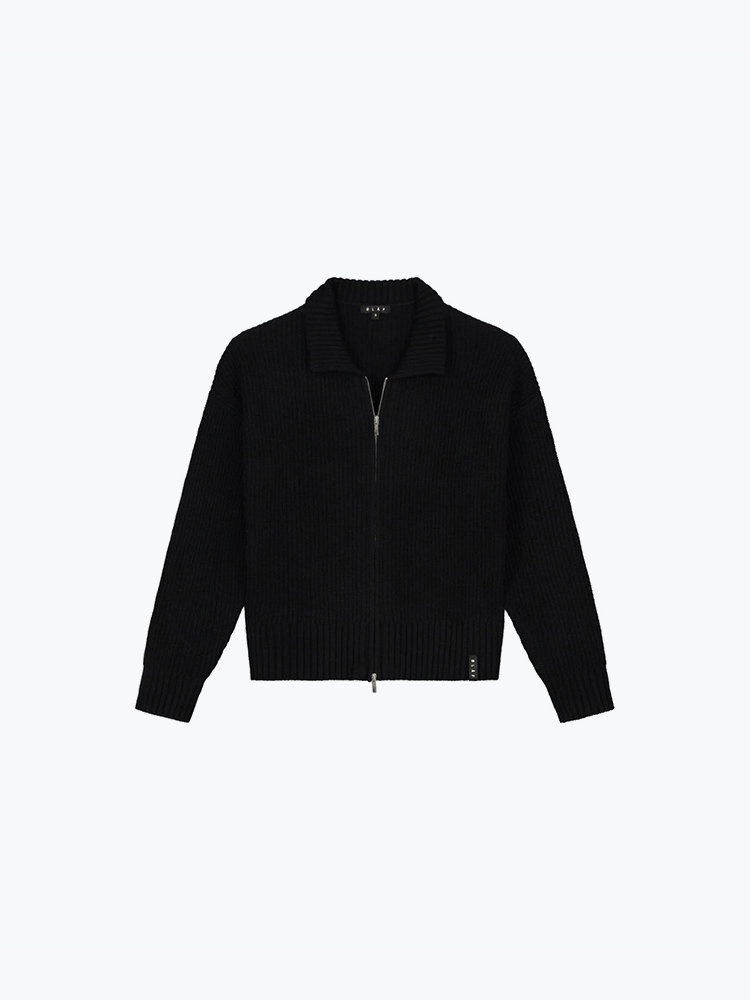 OLAF – Olaf - Knitted Zip Cardigan Black - Vesten - Dames – Zwart – Vesten