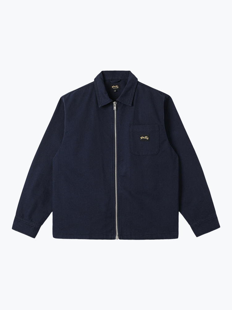 Stan Ray – Stan Ray - Zip Shirt  Navy Bedford - Overhemden - Heren – Blauw – Overhemden