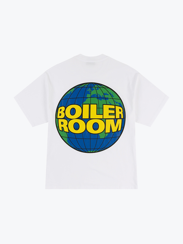 Boiler Room – Boiler Room - Globe Logo T-Shirt White - T-Shirts - Heren – Wit – T-Shirts