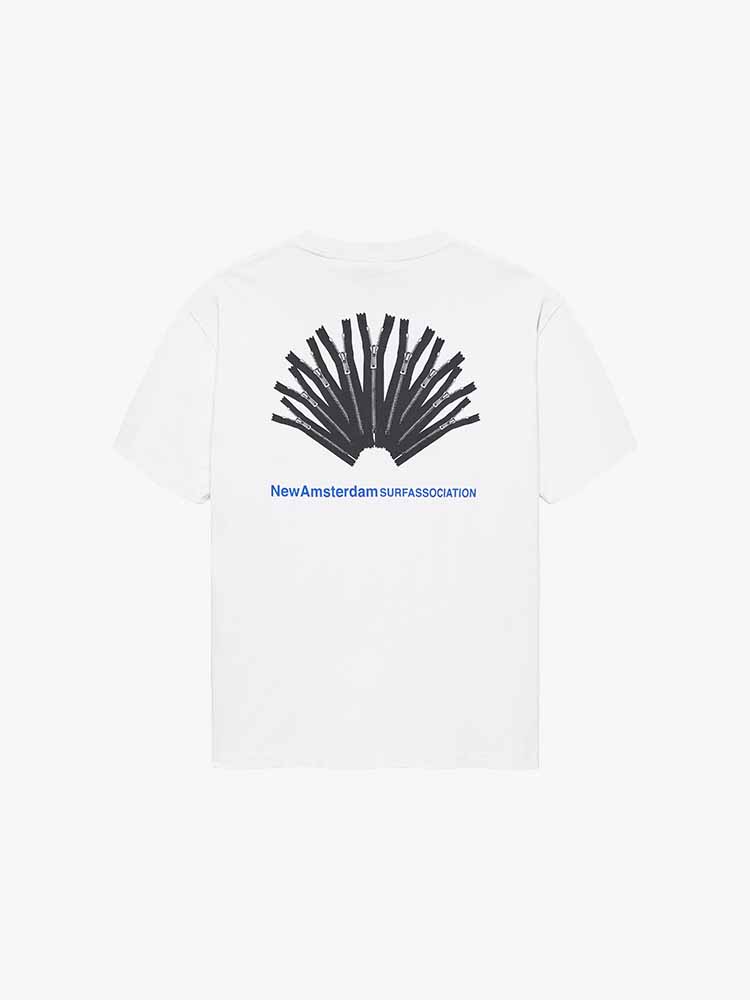 New Amsterdam Surf Association – New Amsterdam Surf Association - Back Zip Tee White - T-Shirts - Heren – Wit – T-Shirts