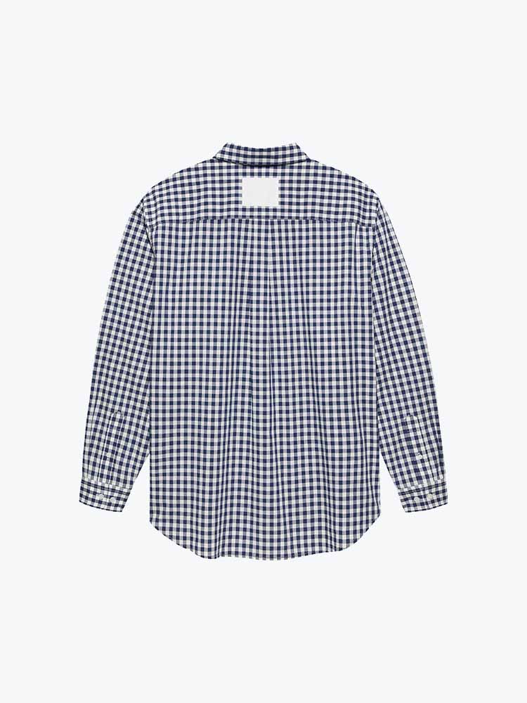 New Amsterdam Surf Association – New Amsterdam Surf Association - Beach Shirt Poplin Navy Check - Overhemden - Heren – Blauw – Overhemden