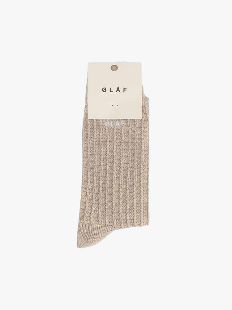 OLAF – Olaf - Waffle Sock Cement - Sokken - Unisex – Grijs – Sokken