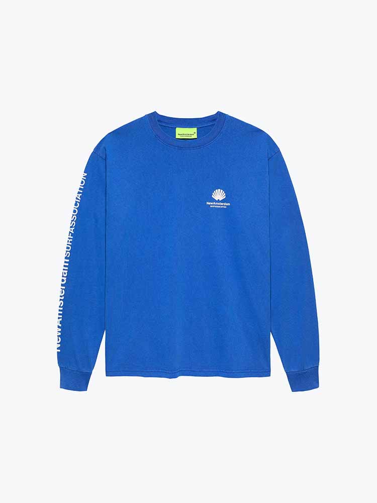 New Amsterdam Surf Association – New Amsterdam Surf Association - Target Longsleeve Cobalt - T-Shirts - Heren – Blauw – T-Shirts