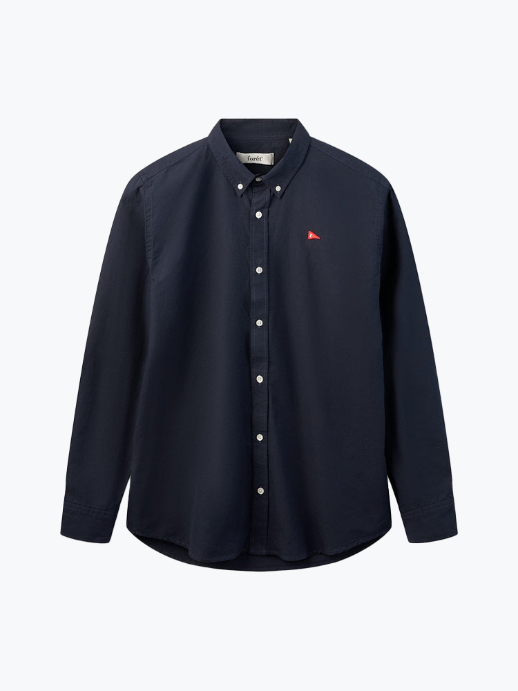 Foret – Foret - Flag Oxford Shirt Navy - Overhemden - Heren – Blauw – Overhemden