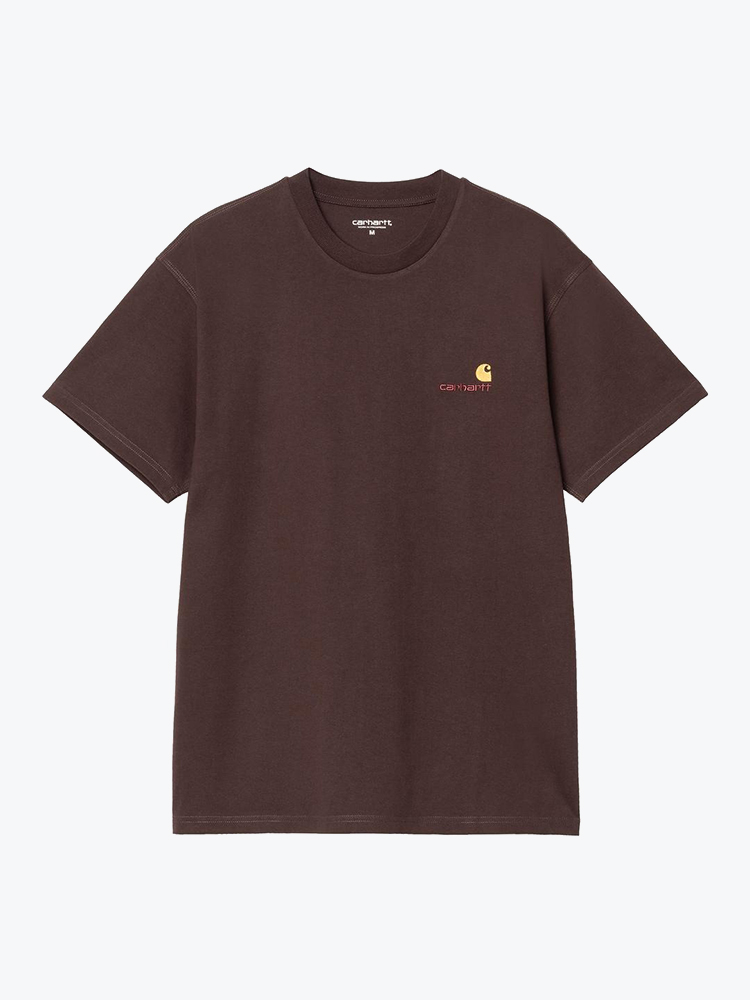 Carhartt WIP – Carhartt WIP - S/S American Script T-Shirt Palisander - T-Shirts - Heren – Bruin – T-Shirts