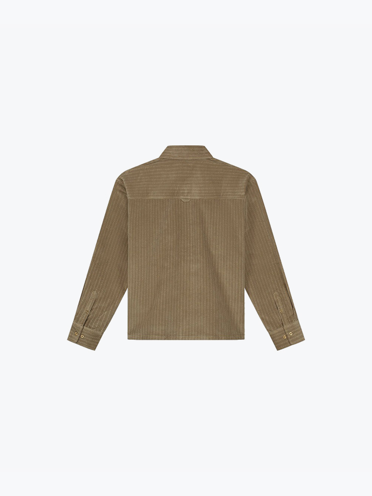OLAF – Olaf - Corduroy Boxy Shirt Foxtrot - Overhemden - Heren – Groen – Overhemden