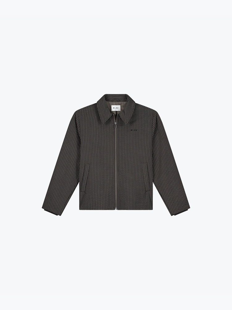 OLAF – Olaf - Checked Padded Coach Jacket Navy - Jassen - Heren – Blauw – Jassen