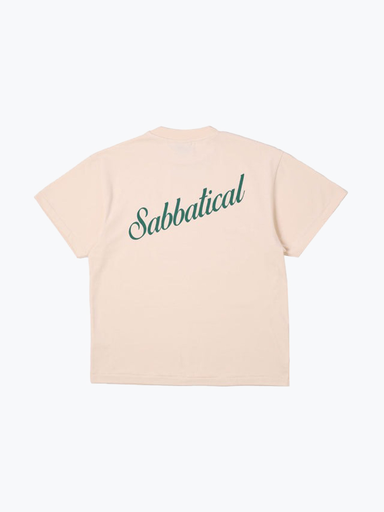 Sabbatical – Sabbatical - Script Logo T-Shirt Vanilla Green - T-Shirts - Heren – Groen – T-Shirts