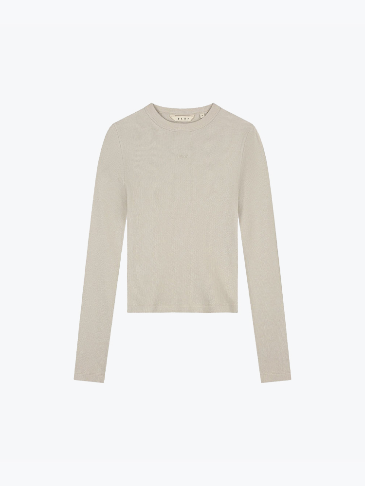 OLAF – Olaf - Waffle Top Ls Cement - T-Shirts - Dames – Grijs – T-shirts