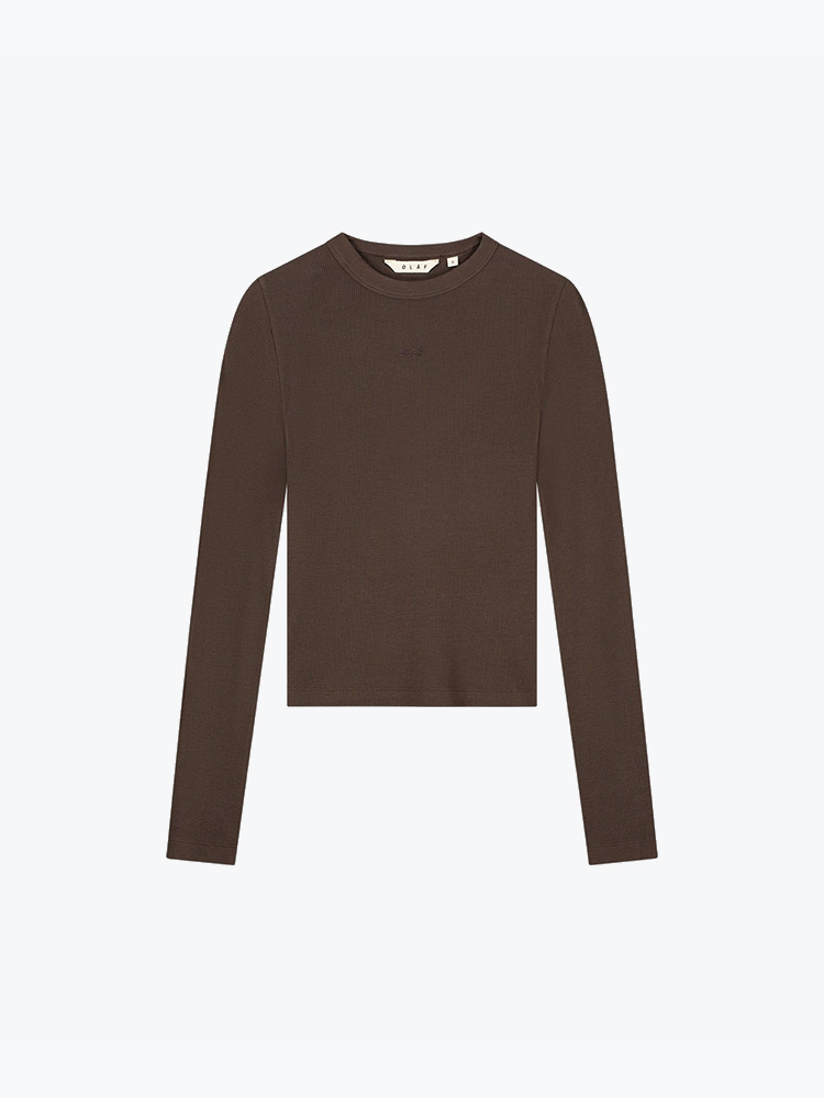 OLAF – Olaf - Waffle Top Ls Hot Fudge - T-Shirts - Dames – Bruin – T-shirts