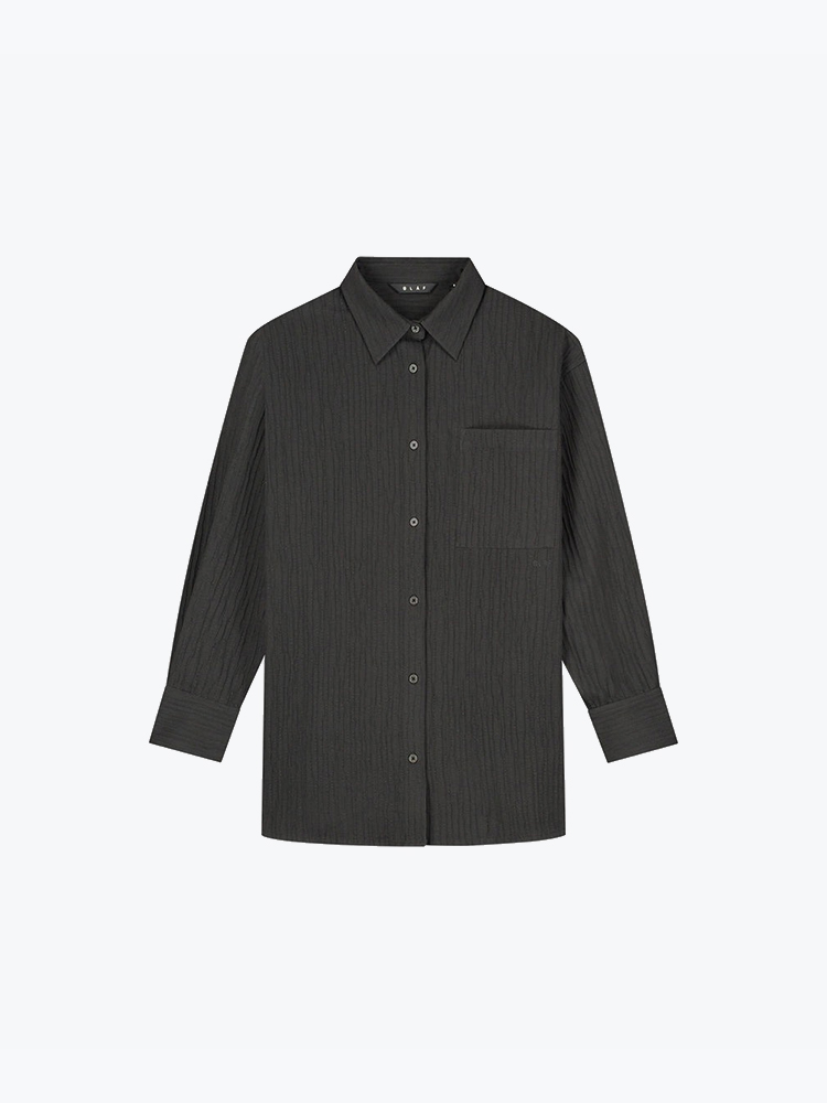 OLAF – Olaf - Textured Drapey Shirt Black - Blouses - Dames – Zwart – Blouses