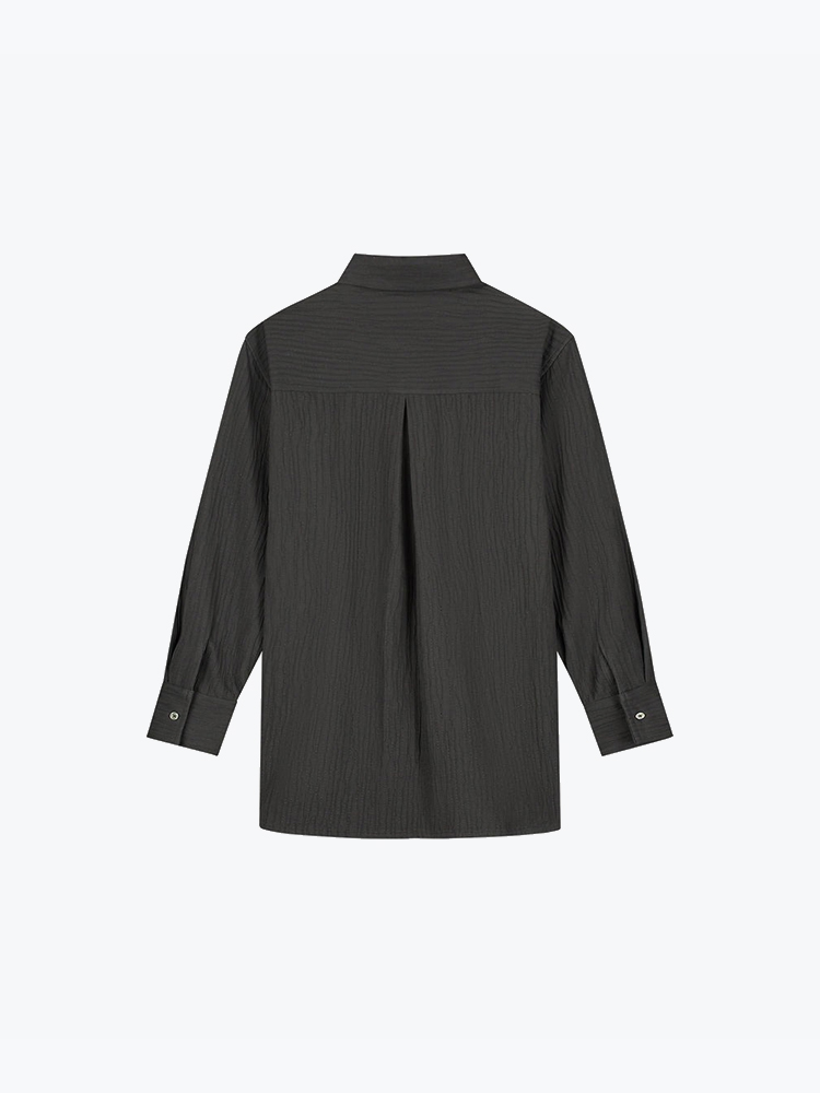 OLAF – Olaf - Textured Drapey Shirt Black - Blouses - Dames – Zwart – Blouses