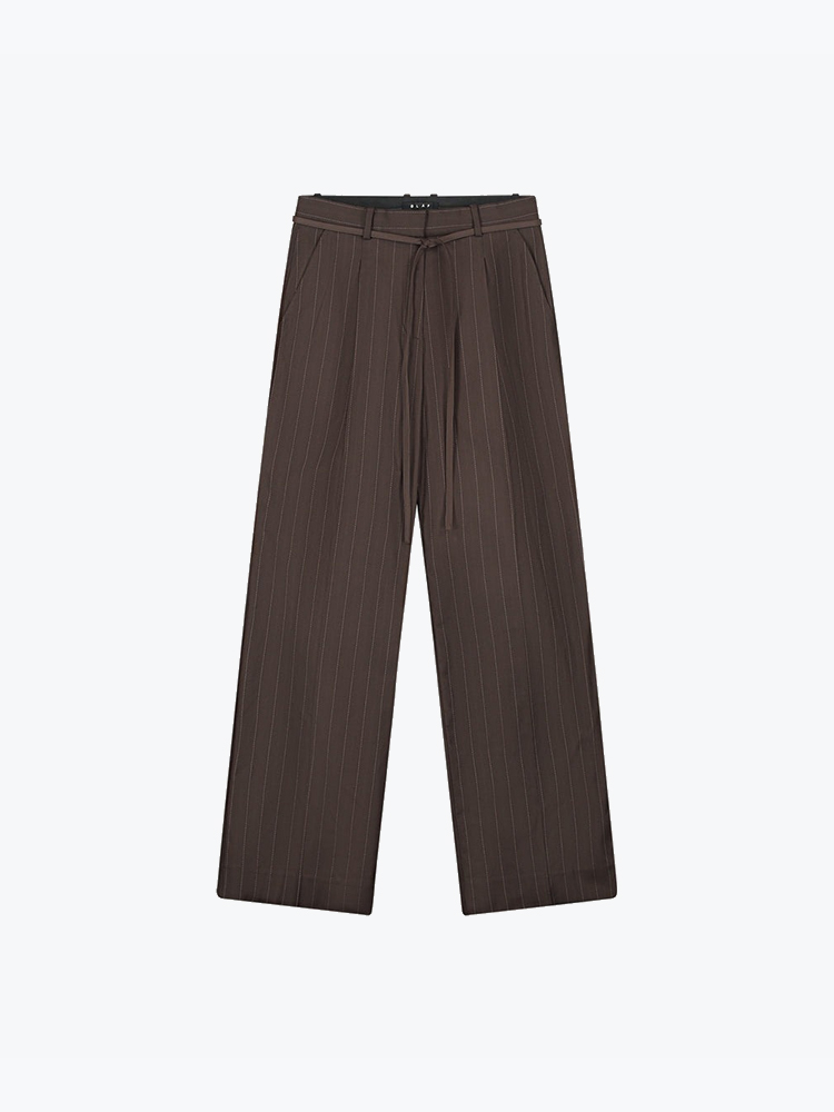 OLAF – Olaf - Pintstripe Tailored Trousers Hot Fudge - Broeken - Dames – Bruin – Broeken