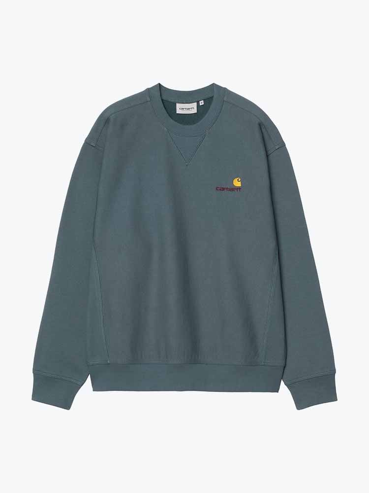 Carhartt WIP – Carhartt WIP - American Script Sweat Office Blue - Truien - Heren – Blauw – Truien
