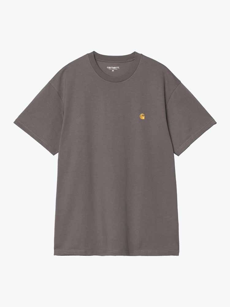 Carhartt WIP – Carhartt WIP - S/S Chase T-Shirt Porphyry / Gold - T-Shirts - Heren – Bruin – T-Shirts