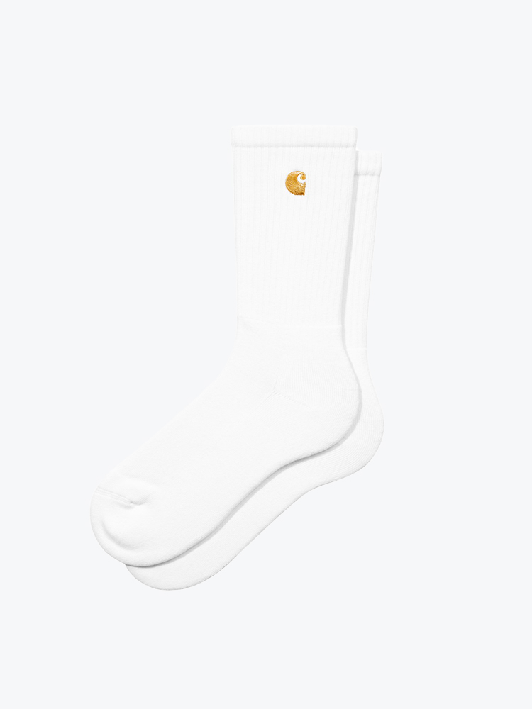 Carhartt WIP – Carhartt WIP - Chase Socks White / Gold - Sokken - Unisex – Wit – Sokken
