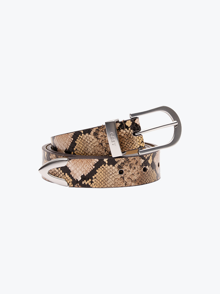 Obey – Obey - Classic Leather Belt Snake - Riemen - Unisex – Multi – Riemen