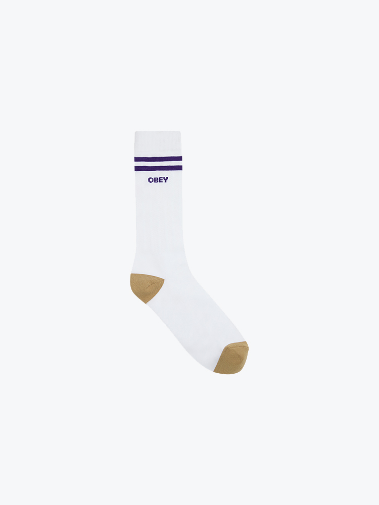 Obey – Obey - Obey Soccer Socks White / Surf Blue - Sokken - Unisex – Wit – Sokken