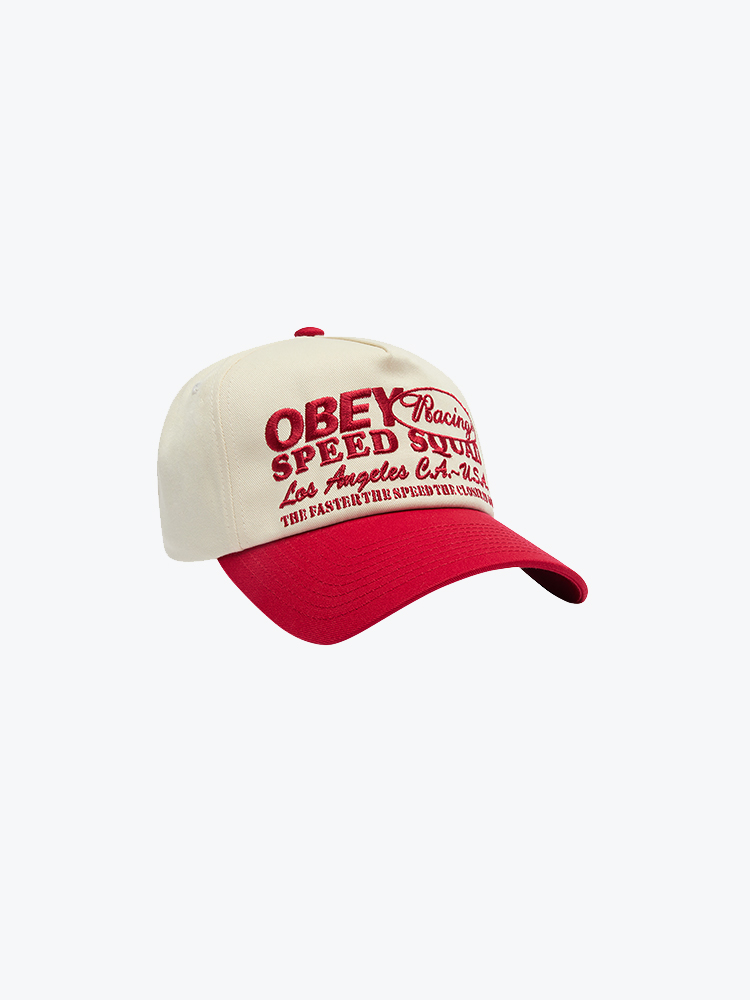 Obey Obey - Obey Speed Squad 5 Panel Sb True Red Multi - Petten - Unisex Rood Petten