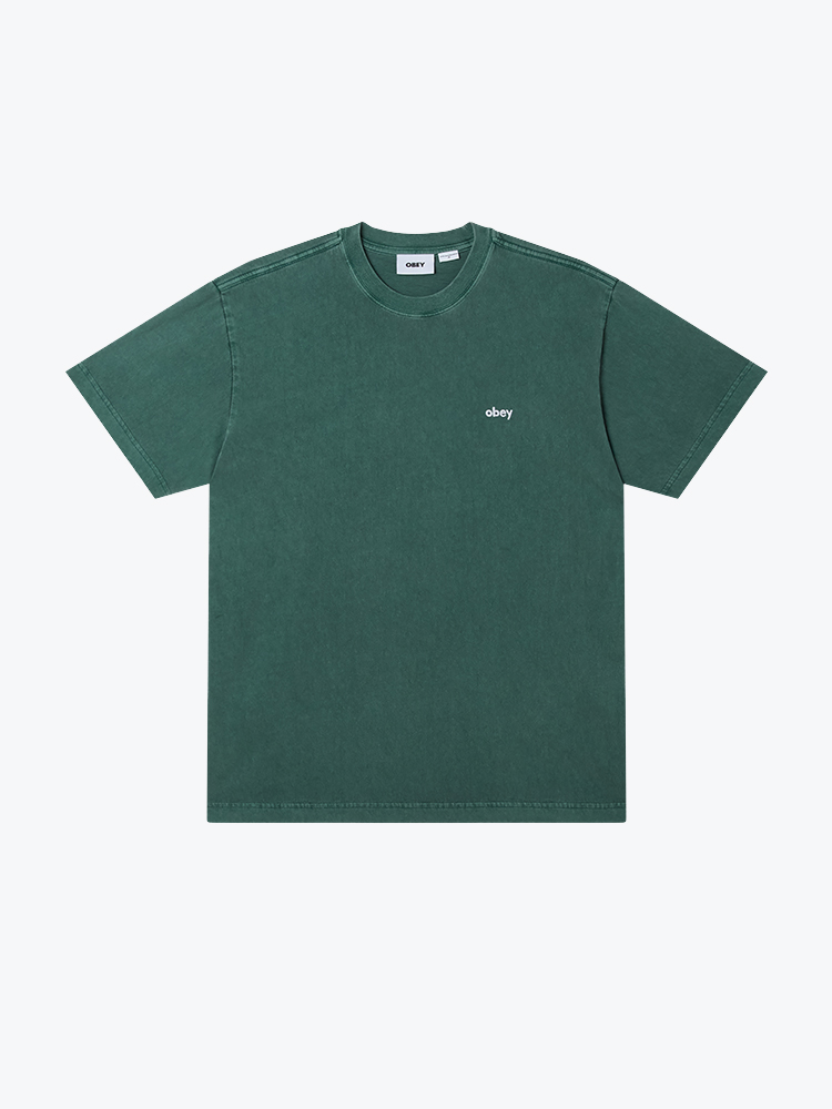 Obey – Obey - Lowercase Pigment Tee Ss Pigment Pine Needle - T-Shirts - Heren – Groen – T-Shirts