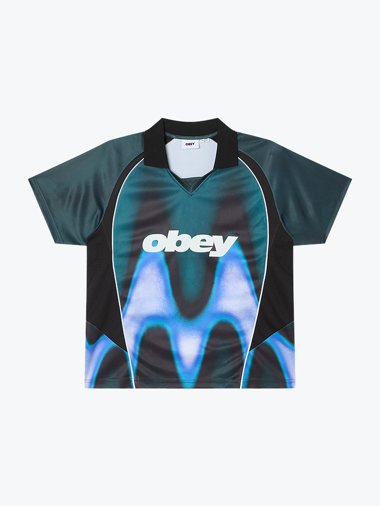 Obey Obey - Obey Blurred Soccer Jersey Dark Teal Multi - T-Shirts - Heren Bruin T-Shirts
