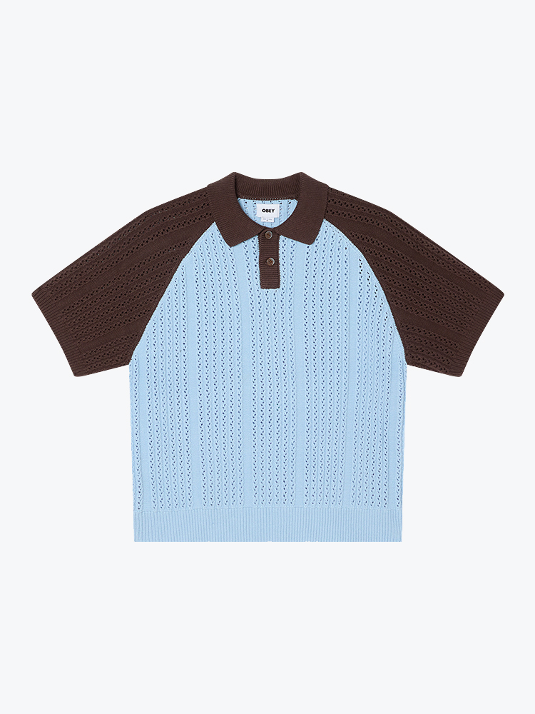 Obey Obey - Obey Abel Polo Sweater Skyway Multi - Truien - Heren Blauw Truien