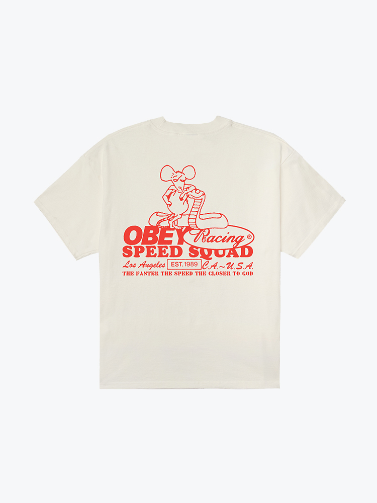 Obey Obey - Obey Speed Squad Vintage White - T-Shirts - Heren Wit T-Shirts