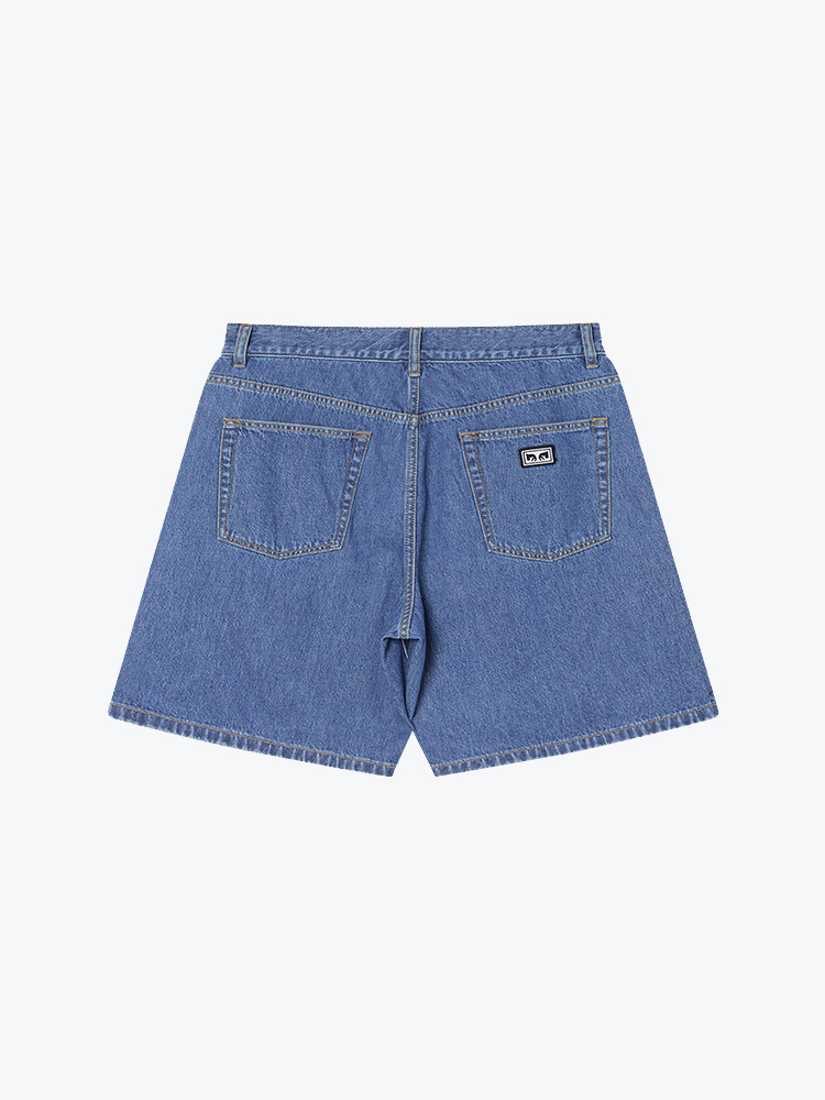 Obey Obey - Emerson Denim Short Salty Blue Stone Wash - Shorts - Heren Blauw Shorts