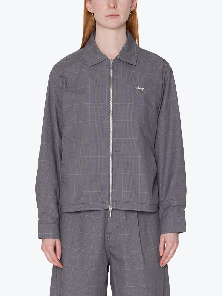 Obey – Obey - Olivia Plaid Jacket Grey Plaid - Jassen - Dames – Grijs – Jassen