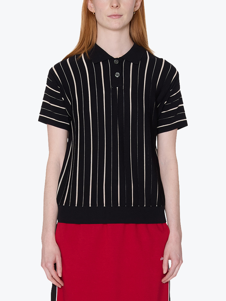 Obey Obey - Arlo Stripe Polo Sweater Black Multi - Truien - Dames Zwart Truien