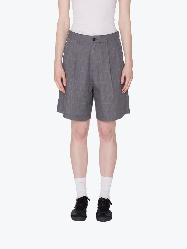 Obey – Obey - Olivia Plaid Short Grey Plaid - Shorts - Dames – Grijs – Shorts