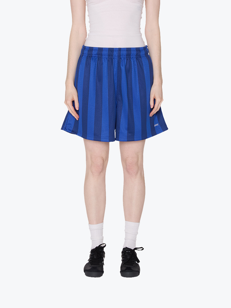Obey – Obey - Bounds Mesh Stripe Short Blue - Shorts - Dames – Blauw – Shorts