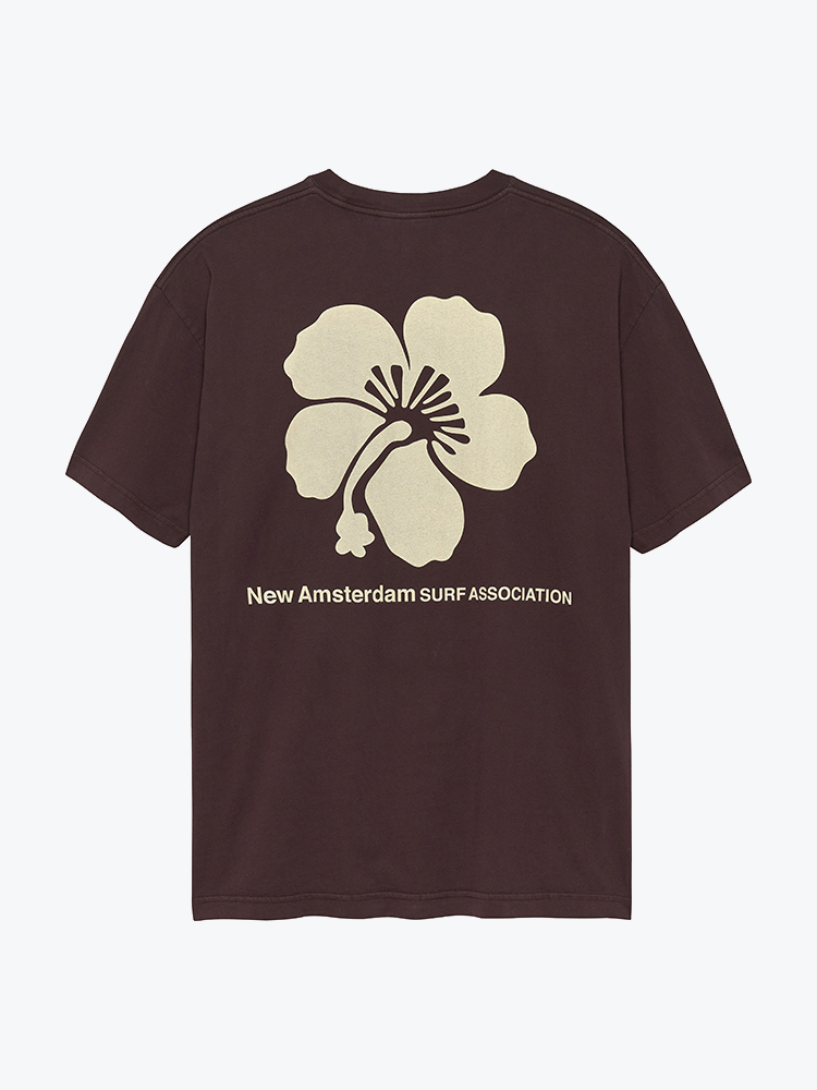 New Amsterdam Surf Association – New Amsterdam Surf Association - Hibiscus Tee Walnut Walnut - T-Shirts - Heren – Bruin – T-Shirts