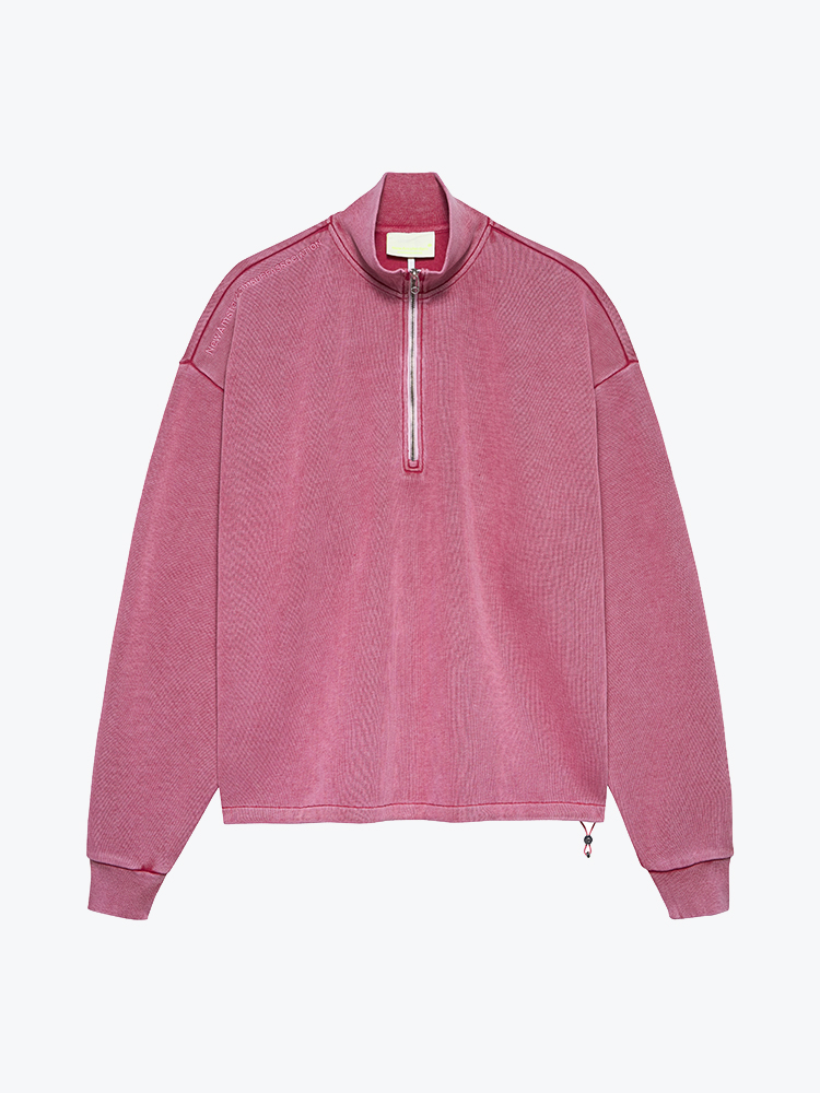 New Amsterdam Surf Association – New Amsterdam Surf Association - Plate Half-Zip Washed Pink Pink - Truien - Heren – Roze – Truien