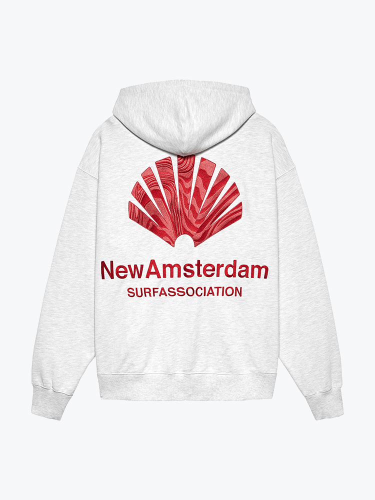 New Amsterdam Surf Association – New Amsterdam Surf Association - Logo Hoodie Ash/Poppy Red Red - Truien - Heren – Rood – Truien
