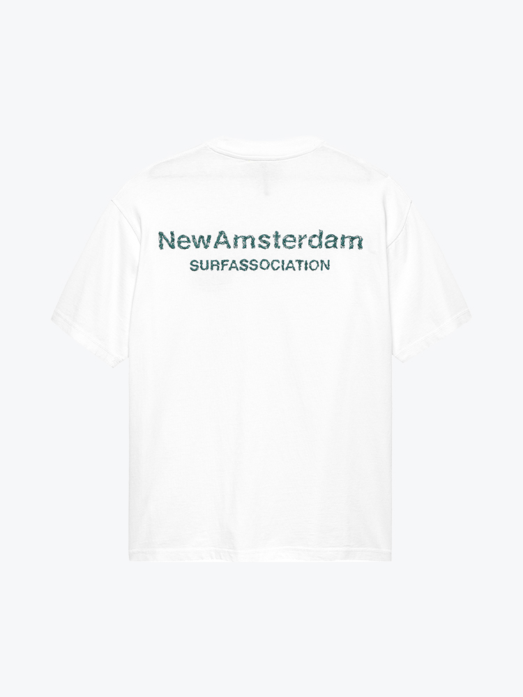 New Amsterdam Surf Association – New Amsterdam Surf Association - Logo Tee + White/Sea Green Green - T-Shirts - Heren – Groen – T-Shirts