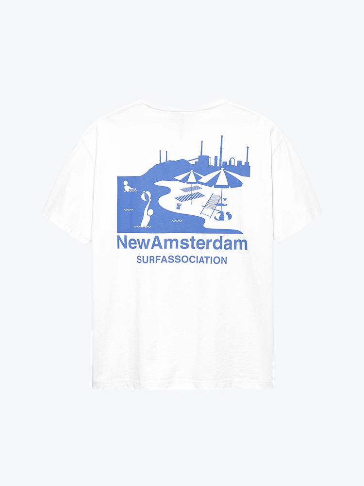 New Amsterdam Surf Association – New Amsterdam Surf Association - Beach Sign Tee White White - T-Shirts - Heren – Wit – T-Shirts