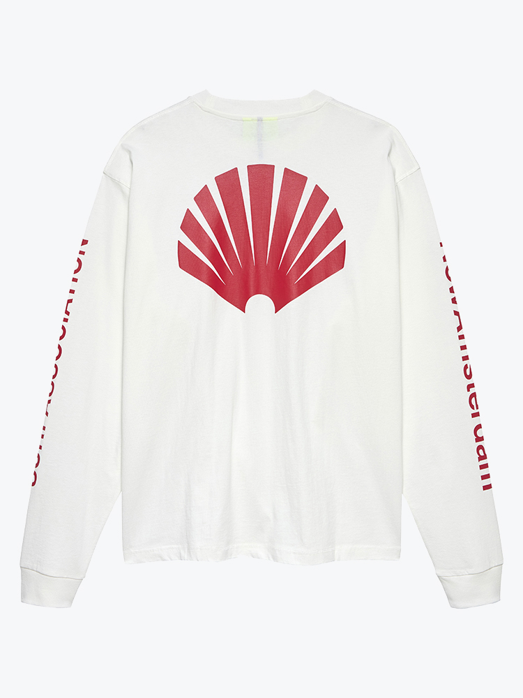 New Amsterdam Surf Association – New Amsterdam Surf Association - Logo Longsleeve Washed White/Deep Red Red - T-Shirts - Heren – Rood – T-Shirts