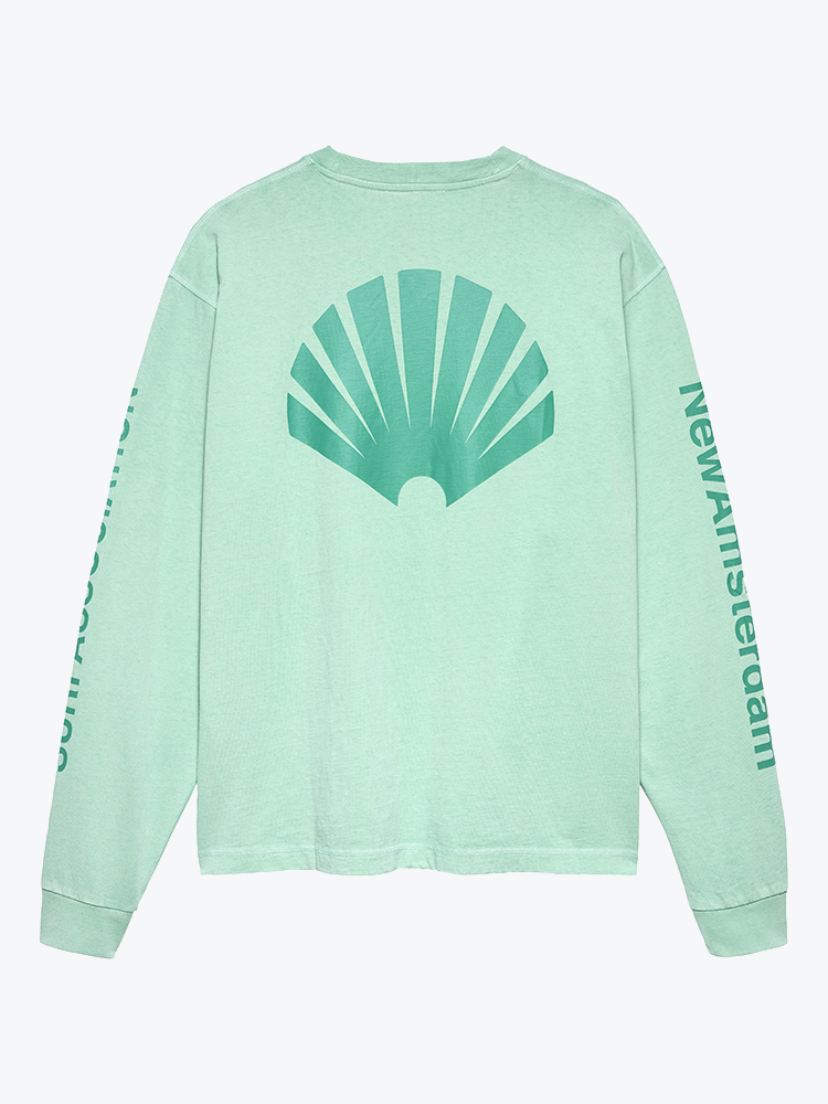 New Amsterdam Surf Association – New Amsterdam Surf Association - Logo Longsleeve Ocean Wave/Sea Green Green - T-Shirts - Heren – Groen – T-Shirts
