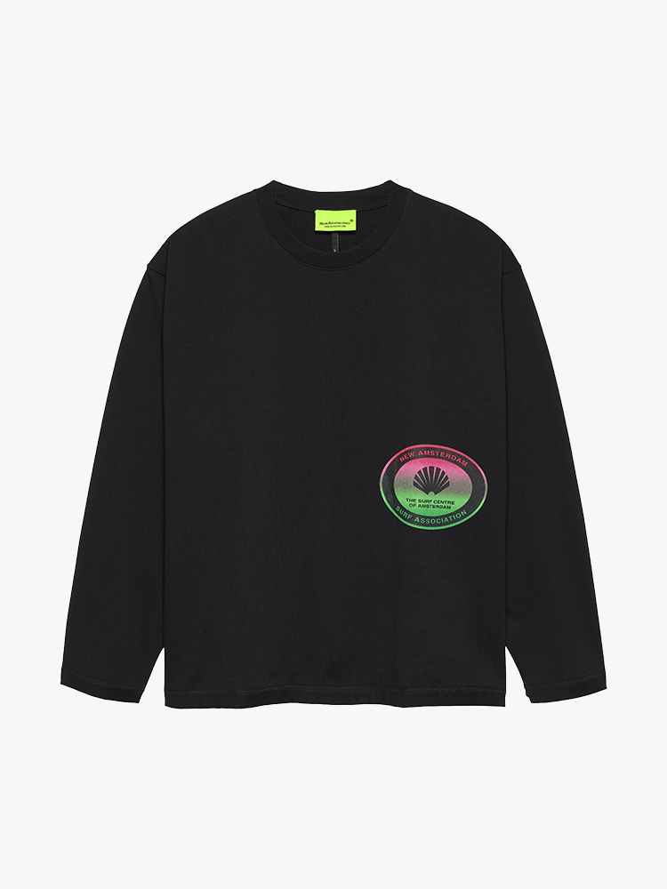 New Amsterdam Surf Association – New Amsterdam Surf Association - Surf Centre Longsleeve Black Black - T-Shirts - Heren – Zwart – T-Shirts