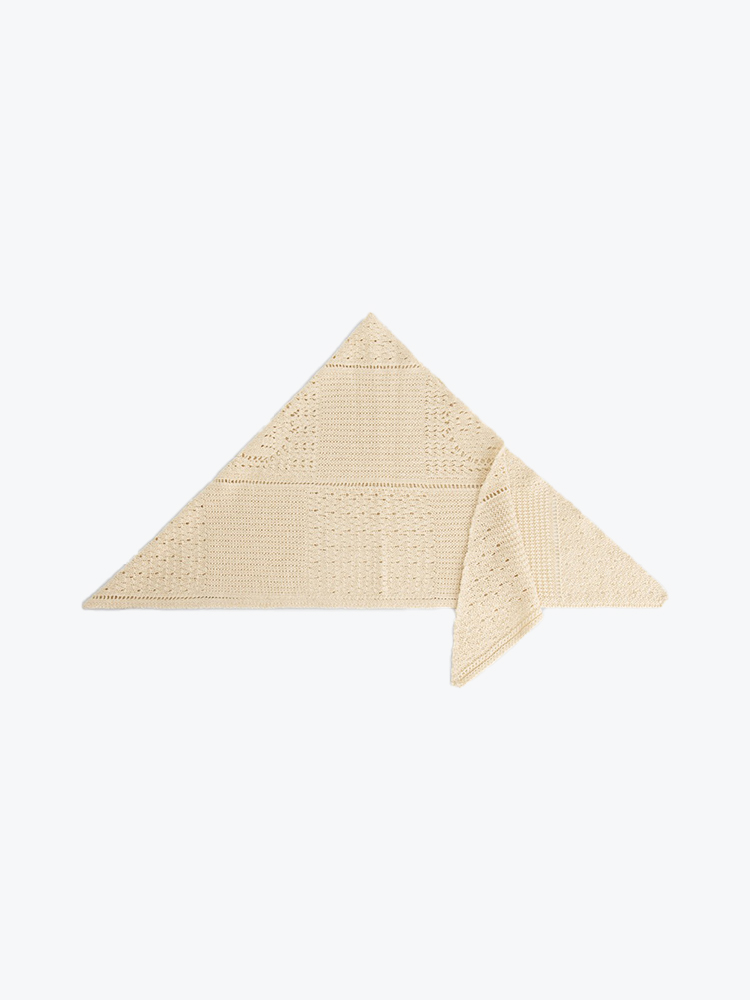OLAF – Olaf - Face Logo Knit Bandana Offwhite - Sjaals - Unisex – Beige – Sjaals