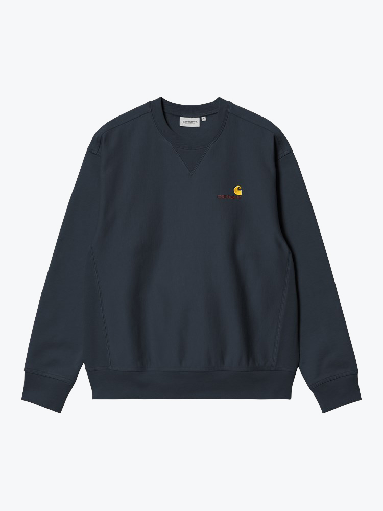 Carhartt WIP – Carhartt WIP - American Script Sweat Deep Night - Truien - Heren – Multi – Truien
